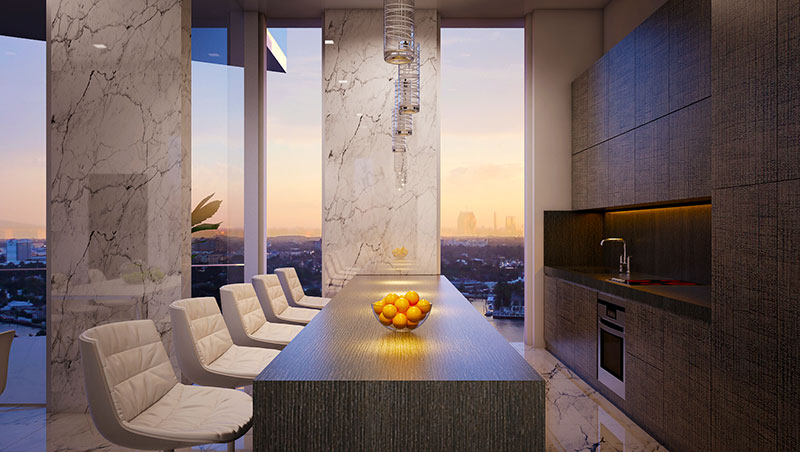 Aurora Residences, New Development in Sunny Isles Beach - Kitchen