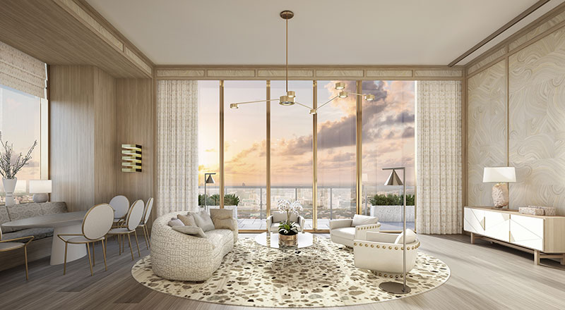 Elysee, New Luxury Boutique Tower in Edgewater Miami - Livingroom