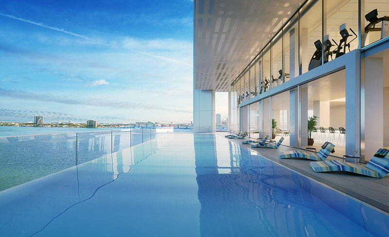 Missoni Baia Residences in Miami, Infinity Pool