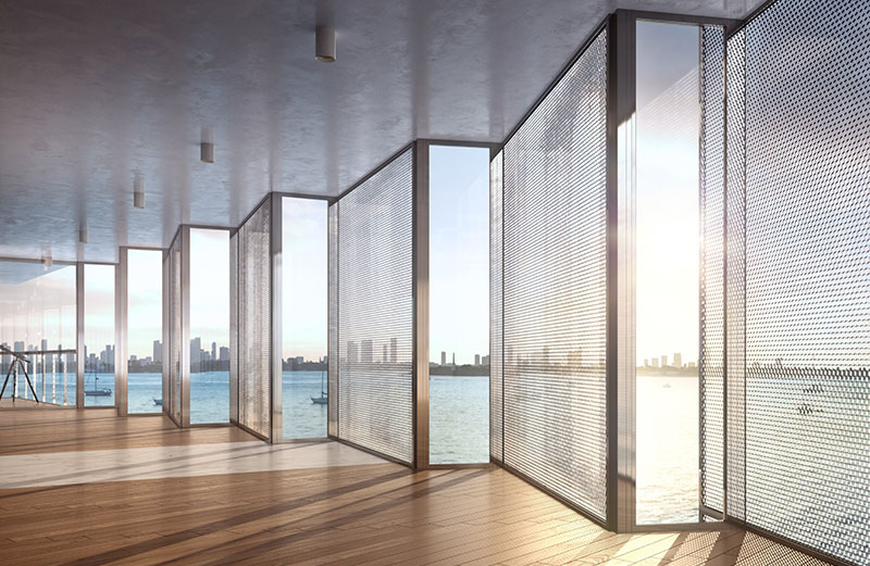 Monad Terrace Waterfront Residences in South Beach, Honeycomb Screens