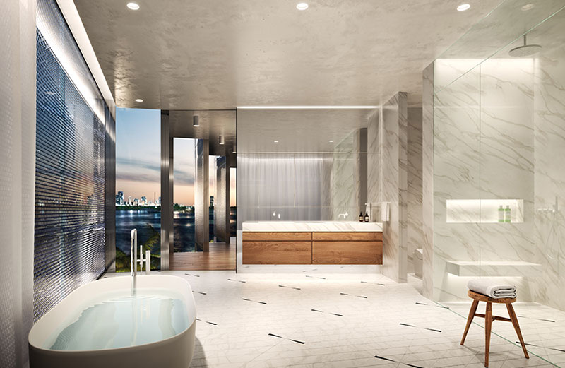 Monad Terrace Waterfront Residences in South Beach, Master Bath