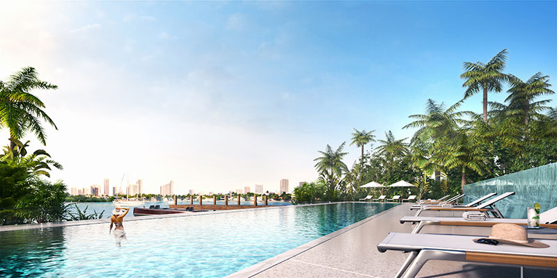 Monad Terrace Waterfront Residences in South Beach, Infinity Pool