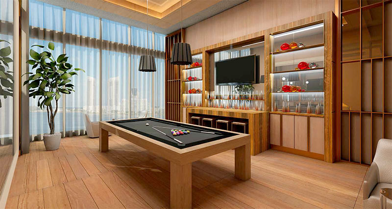 Prive, Private Island Residences in Aventura - Billiard Room